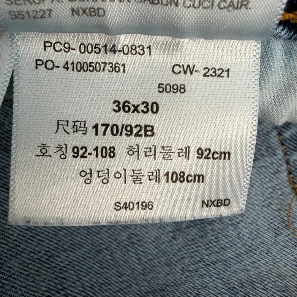 Levi’s Jeans Men’s 36x30 Blue Denim 514 Straight Fit Cotton Blend READ